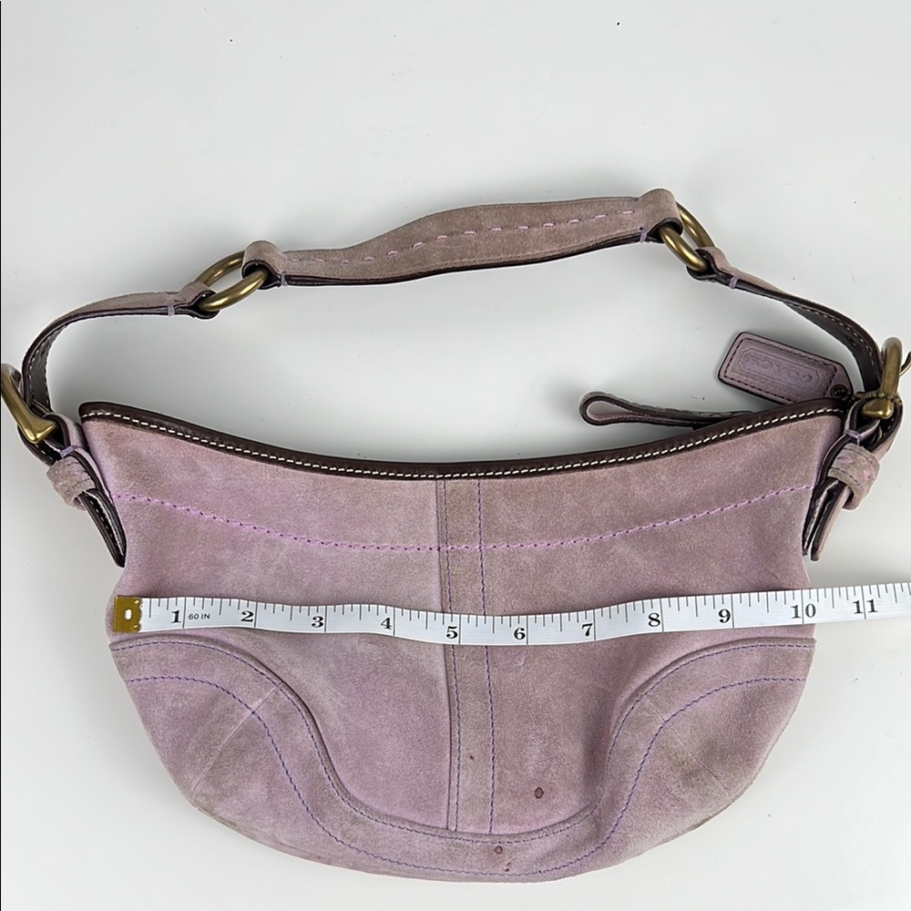 Coach Y2K Suede Pastel Lavender Pink Mini Small Hobo Shoulder Bag 9658 - Picture 15 of 16